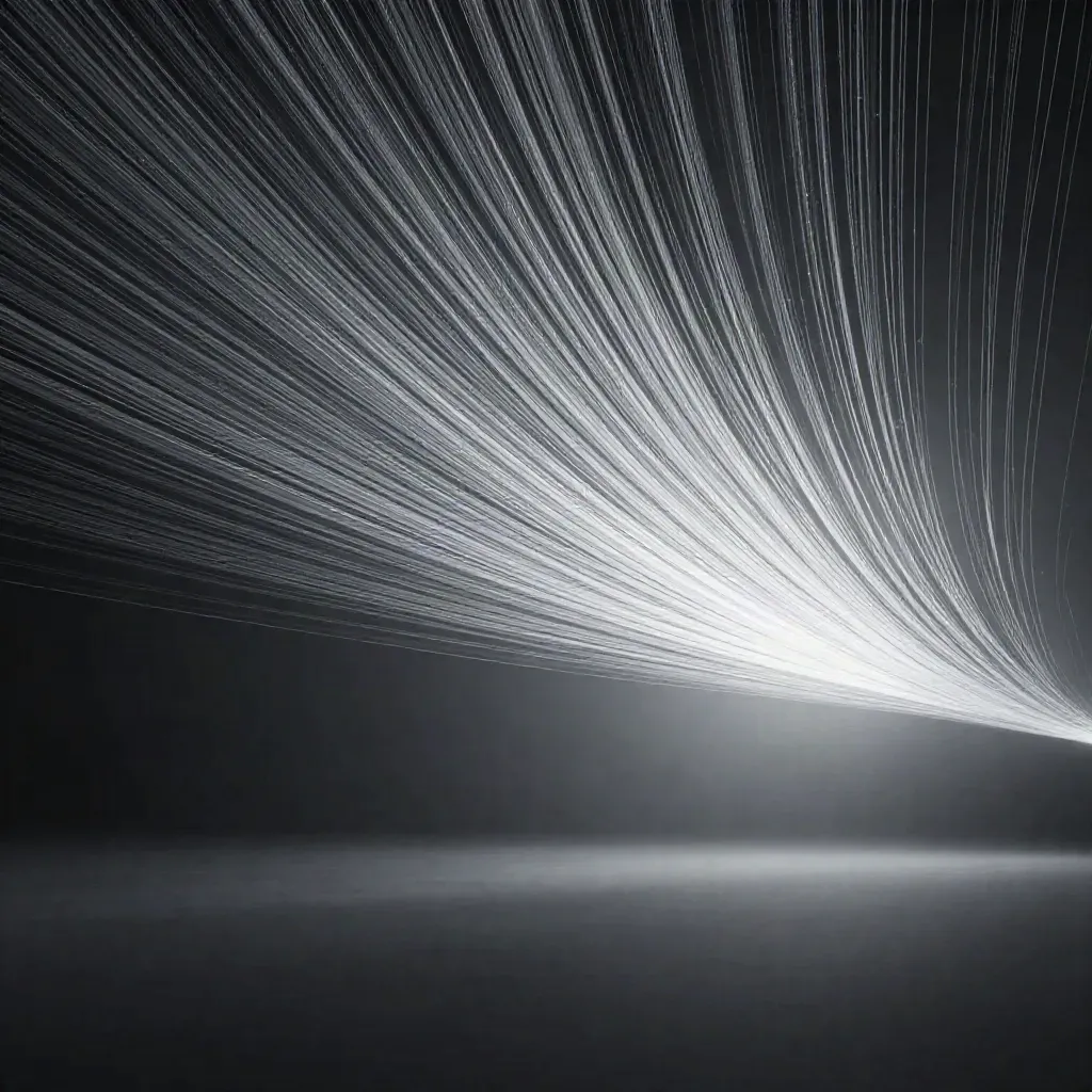 Abstract silver light filaments bloom in graphite haze for Geo Vizual.