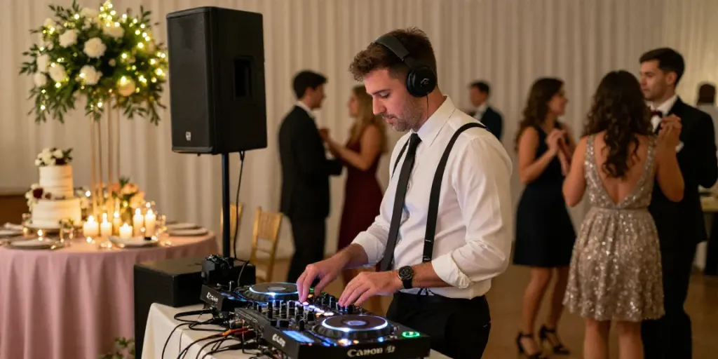 Wedding DJ in Berlin Brandenburg creating a vibrant atmosphere for couples and guests.
