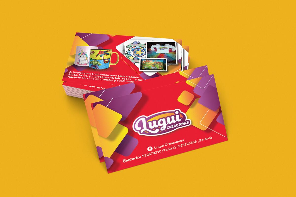 Lugui: Diseño de tarjeta publicitaria